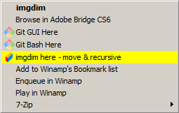 context menu